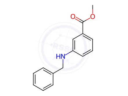 Chemical structure of Benzoic acid, 3-[(phenylmethyl)amino]-, methyl ester