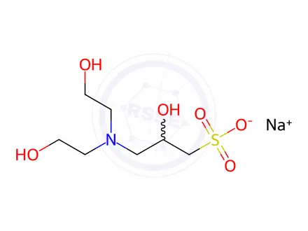 Chemical structure of 3-[N,N-Bis(hydroxyethyl)amino]-2-hydroxypropanesulphonic acid sodium salt