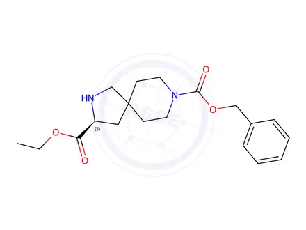 Chemical structure of 8-Benzyl 3-ethyl (S)-2,8-diazaspiro[4.5]decane-3,8-dicarboxylate