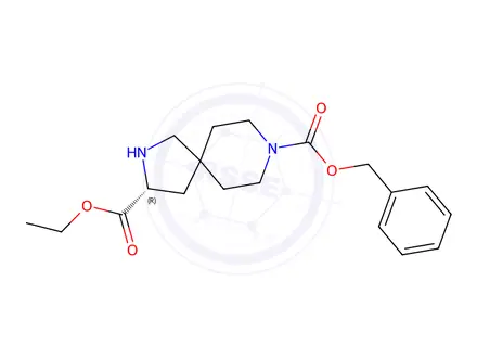 Chemical structure of 8-Benzyl 3-ethyl (R)-2,8-diazaspiro[4.5]decane-3,8-dicarboxylate