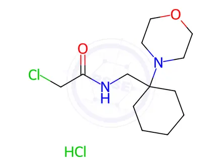 Chemical structure of 2-chloro-N-{[1-(morpholin-4-yl)cyclohexyl]methyl}acetamide hydrochloride