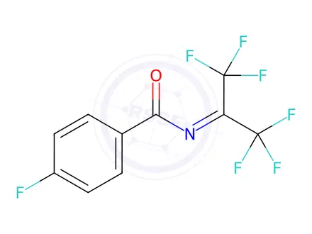 Chemical structure of 4-Fluoro-N-(perfluoropropan-2-ylidene)benzamide