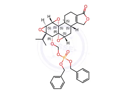 Chemical structure of Triptolide O-Methyl Phosphate Dibenzyl Ester