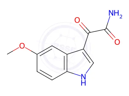 Chemical structure of 2-(5-methoxy-1H-indol-3-yl)-2-oxoacetamide