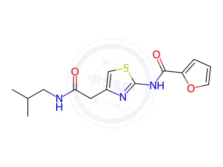 Chemical structure of N-(4-(2-(Isobutylamino)-2-oxoethyl)thiazol-2-yl)furan-2-carboxamide