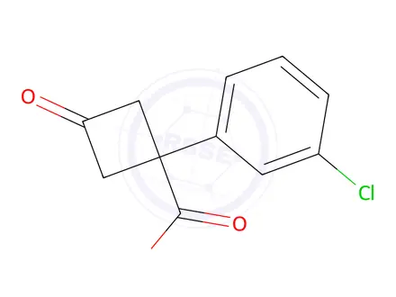 Chemical structure of 1-(3-chlorophenyl)-3-oxocyclobutane-1-carboxylic acid