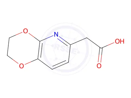 Chemical structure of 2-(2,3-dihydro-[1,4]dioxino[2,3-b]pyridin-6-yl)acetic acid