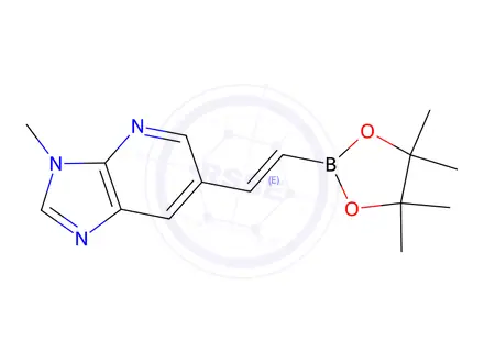 Chemical structure of (E)-3-methyl-6-(2-(4,4,5,5-tetramethyl-1,3,2-dioxaborolan-2-yl)vinyl)-3H-imidazo[4,5-b]pyridine
