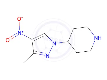 Chemical structure of 4-(3-Methyl-4-nitro-1H-pyrazol-1-yl)piperidine