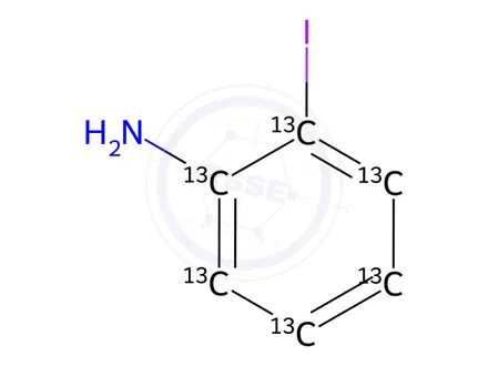 Chemical structure of Iodoquinol Impurity 15-13C6
