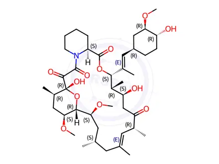 Chemical structure of (3S,4R,5S,8R,12S,14S,15R,16S,18R,19R,26aS,E)-5,19-Dihydroxy-3-((E)-1-((1R,3R,4R)-4-hydroxy-3-methoxycyclohexyl)prop-1-en-2-yl)-14,16-dimethoxy-4,8,10,12,18-pentamethyl-5,6,8,11,12,13,14,15,16,17,18,19,24,25,26,26a-hexadecahydro-3H-15,19-epoxypyrido[2,1-c][1]oxa[4]azacyclotricosine-1,7,20,21(4H,23H)-tetraone