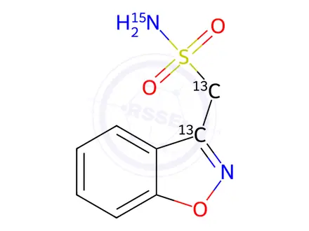 Chemical structure of Zonisamide-13C2-15N