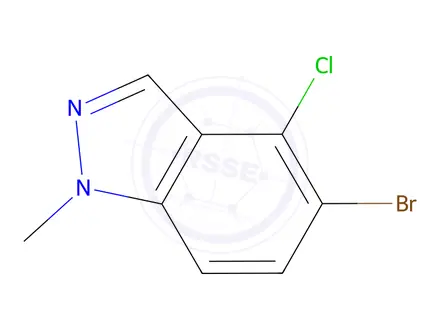 Chemical structure of 5-Bromo-4-chloro-1-methyl-1H-indazole