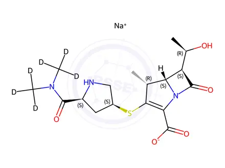 Chemical structure of Meropenem-d6 Sodium Salt, >90%