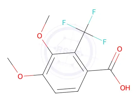 Chemical structure of 3,4-Dimethoxy-2-(trifluoromethyl)benzoic acid