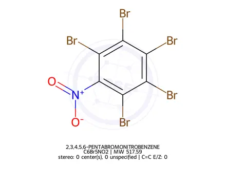 Chemical structure of 2,3,4,5,6-PENTABROMONITROBENZENE
