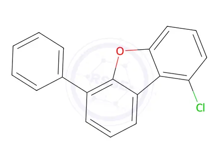 Chemical structure of Dibenzofuran, 1-chloro-6-phenyl-
