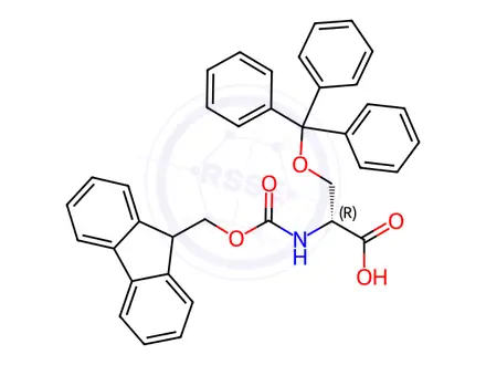 Chemical structure of Fmoc-d-ser(trt)-oh