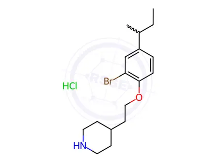Chemical structure of 4-{2-[2-Bromo-4-(sec-butyl)phenoxy]-ethyl}piperidine hydrochloride