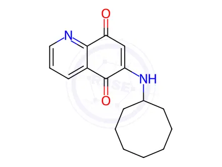 Chemical structure of 6-(cyclooctylamino)-5,8-quinolinequinone