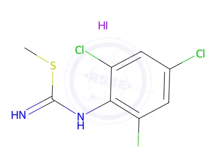 Chemical structure of Methyl (2,4,6-trichlorophenyl)carbamimidothioate Hydroiodide