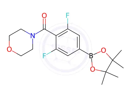 Chemical structure of (2,6-Difluoro-4-(4,4,5,5-tetramethyl-1,3,2-dioxaborolan-2-yl)phenyl)(morpholino)methanone