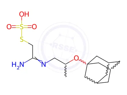 Chemical structure of Thiosulfuric acid hydrogen S-[2-imino-2-[[2-[(tricyclo[3.3.1.13,7]decan-1-yl)oxy]propyl]amino]ethyl] ester