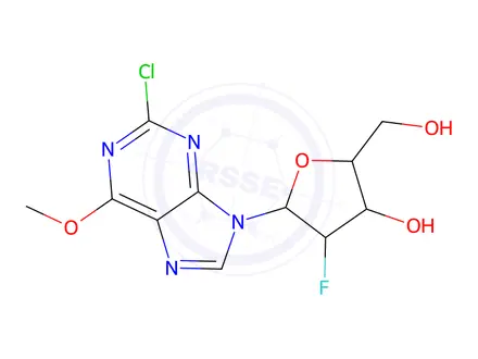 Chemical structure of (2R,3R,4S,5R)-5-(2-Chloro-6-methoxy-9H-purin-9-yl)-4-fluoro-2-(hydroxymethyl)tetrahydrofuran-3-ol