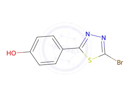Chemical structure of 4-(5-Bromo-1,3,4-thiadiazol-2-yl)phenol