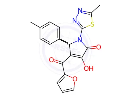 Chemical structure of 4-(Furan-2-carbonyl)-3-hydroxy-1-(5-methyl-1,3,4-thiadiazol-2-yl)-5-(p-tolyl)-1H-pyrrol-2(5H)-one