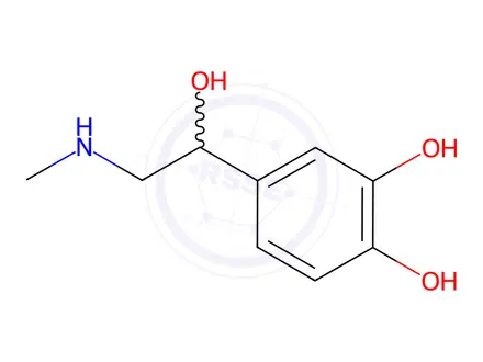 Chemical structure of rac-Epinephrine (rac-Adrenaline, Dipivefrine EP Impurity A)