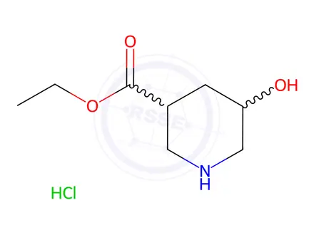 Chemical structure of Ethyl 5-hydroxypiperidine-3-carboxylate Hydrochoride