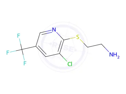 Chemical structure of 2-((3-Chloro-5-(trifluoromethyl)pyridin-2-yl)thio)ethan-1-amine dihydrochloride