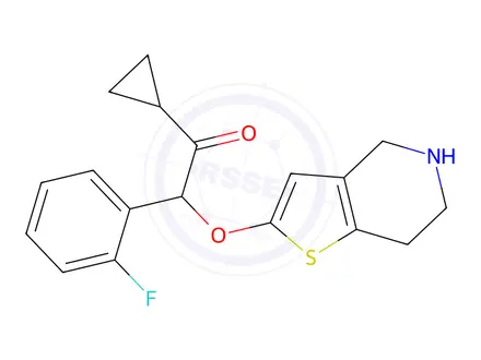 Chemical structure of 1-Cyclopropyl-2-(2-fluorophenyl)-2-((4,5,6,7-tetrahydrothieno[3,2-c]pyridin-2-yl)oxy)ethanone