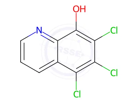 Chemical structure of 5,6,7-trichloro-8-hydroxyquinoline