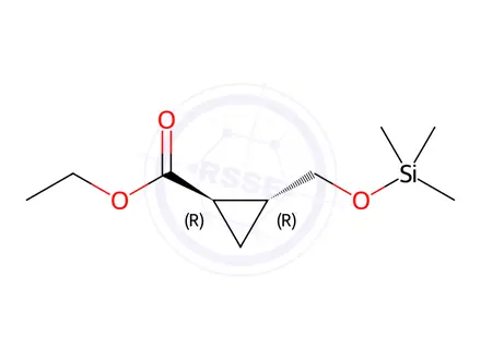 Chemical structure of Ethyl (1R,2R)-2-(((trimethylsilyl)oxy)methyl)cyclopropane-1-carboxylate