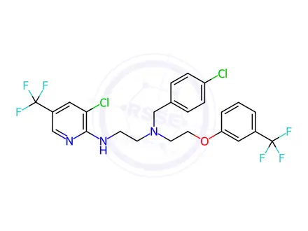 Chemical structure of N1-(3-chloro-5-(trifluoromethyl)pyridin-2-yl)-N2-(4-chlorobenzyl)-N2-(2-(3-(trifluoromethyl)phenoxy)ethyl)ethane-1,2-diamine