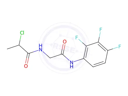 Chemical structure of 2-Chloro-N-{[(2,3,4-Trifluorophenyl)Carbamoyl]Methyl}Propanamide