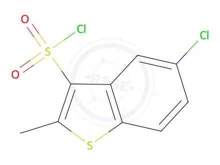 Chemical structure of 5-Chloro-2-Methyl-1-Benzothiophene-3-Sulfonyl Chloride