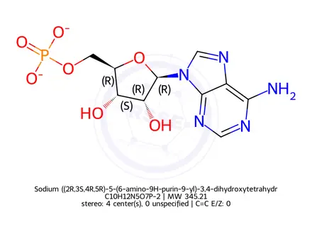 Chemical structure of Adenosine 5'-monophosphate sodium salt