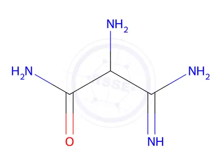 Chemical structure of 2-amino-2-carbamimidoyl-acetamide