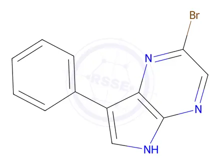 Chemical structure of 2-Bromo-7-phenyl-5H-pyrrolo[2,3-b]pyrazine