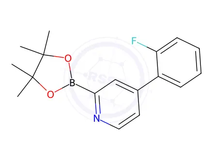 Chemical structure of 4-(2-fluorophenyl)-2-(4,4,5,5-tetramethyl-1,3,2-dioxaborolan-2-yl)pyridine