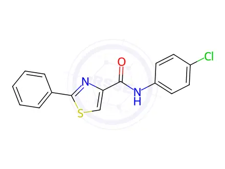 Chemical structure of N-(4-chlorophenyl)-2-phenylthiazole-4-carboxamide