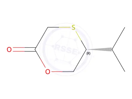 Chemical structure of 1,4-Oxathian-2-one,5-(1-methylethyl)-,(R)-(9CI)