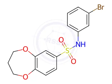 Chemical structure of N-(3-bromophenyl)-3,4-dihydro-2H-1,5-benzodioxepine-7-sulfonamide