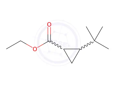 Chemical structure of ethyl 2-tert-butylcyclopropane-1-carboxylate