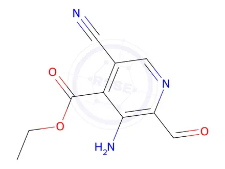 Chemical structure of Ethyl 3-amino-5-cyano-2-formylisonicotinate