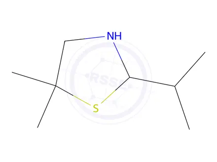 Chemical structure of 5,5-Dimethyl-2-Isopropylthiazolidine