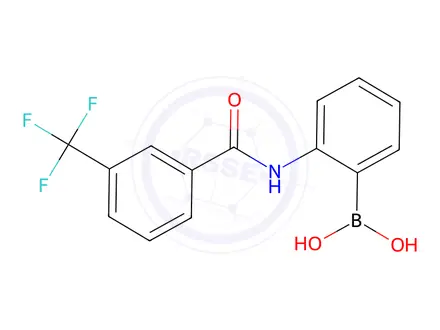 Chemical structure of 2-[3-(Trifluoromethyl)benzamido]phenylboronic acid